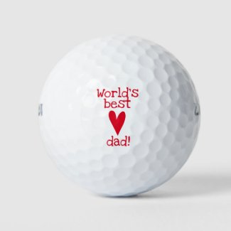 World's Best dad! | Red Heart - Father's day Golf Balls