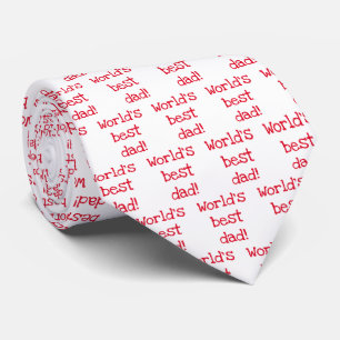 World's Best Dad! Red Heart - Father's Day Neck Tie