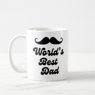 worlds best dad, retro script fathers day funny coffee mug