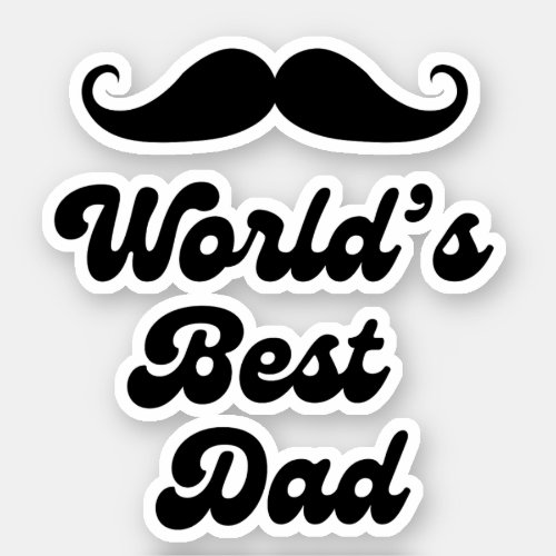 worlds best dad retro stylish fathers day sticker