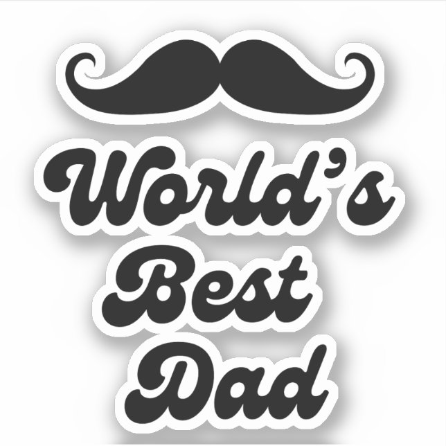 worlds best dad, retro stylish fathers day sticker (Front)