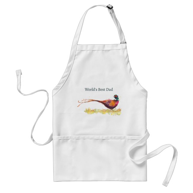 World's Best Dad,Ring Necked Pheasant, Bird Adult Apron (Front)