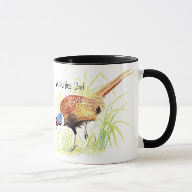 World's Best Dad, Ring Necked Pheasant, Bird Mug (Right)