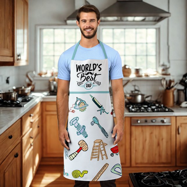 "World's Best Dad" Saying DIY Enthusiast Tools Apron (Creator Uploaded)