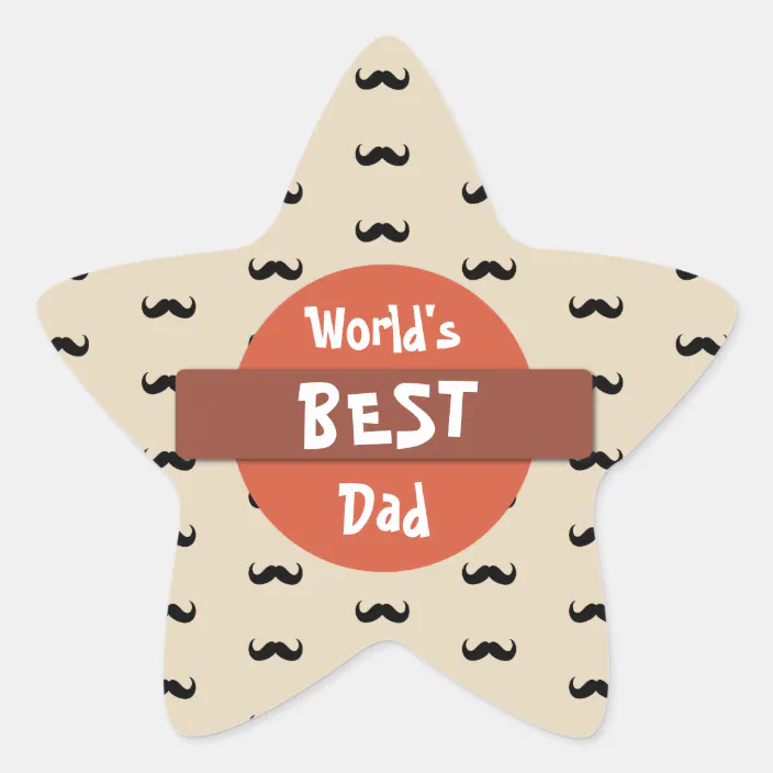 Worlds Best Dad Sheriff Style Sticker Zazzle Com