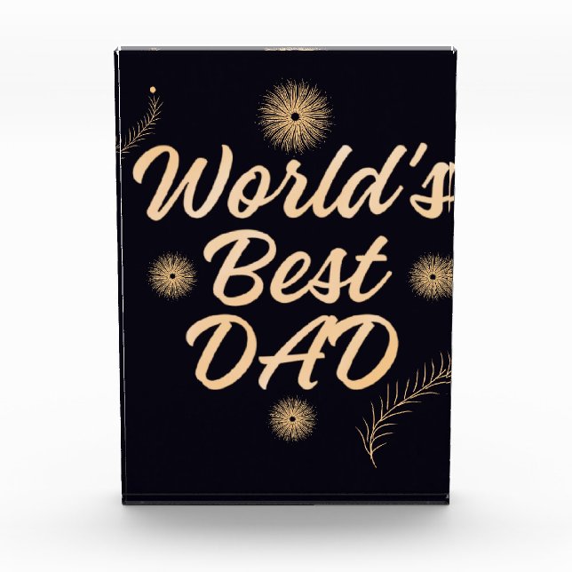 World's Best Dad  Simple Typography Fathers Acrylic Award (Front)