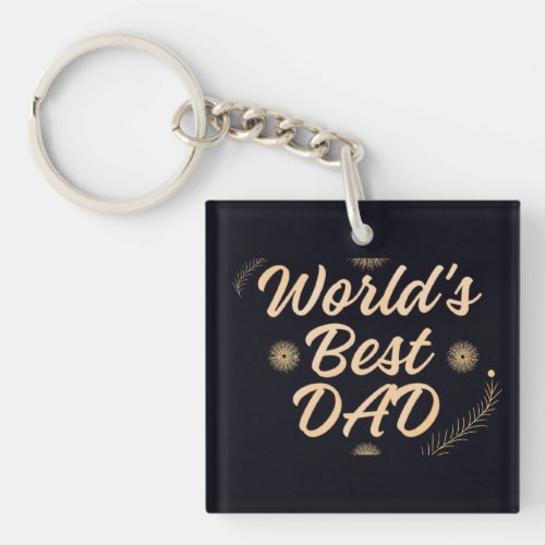 World's Best Dad  Simple Typography Fathers Keychain