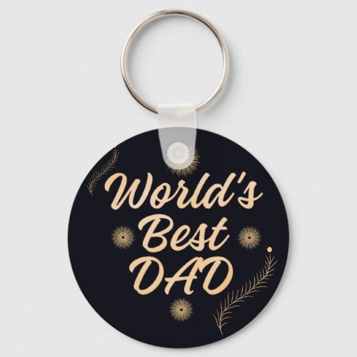 World's Best Dad  Simple Typography Fathers Keychain