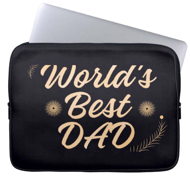 World's Best Dad  Simple Typography Fathers Laptop Sleeve (Front)