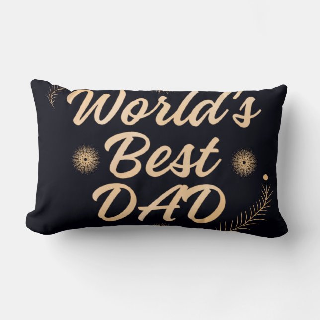 World's Best Dad  Simple Typography Fathers Lumbar Pillow (Front)