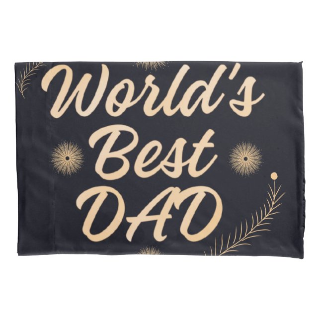 World's Best Dad  Simple Typography Fathers Pillow Case (Front)