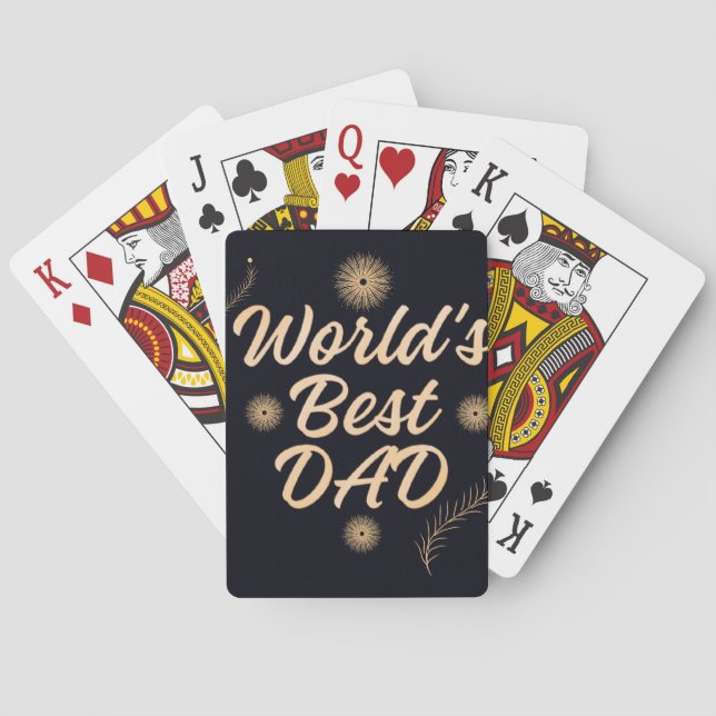World's Best Dad  Simple Typography Fathers Poker Cards (Back)