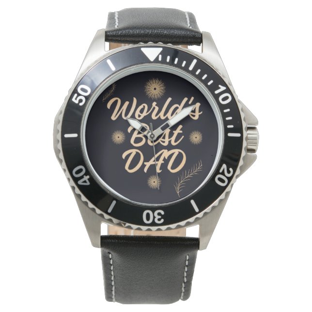 World's Best Dad  Simple Typography Fathers Watch (Front)