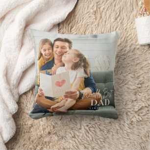 World's Best Dad Since 20XX Modern Photo Throw Pillow