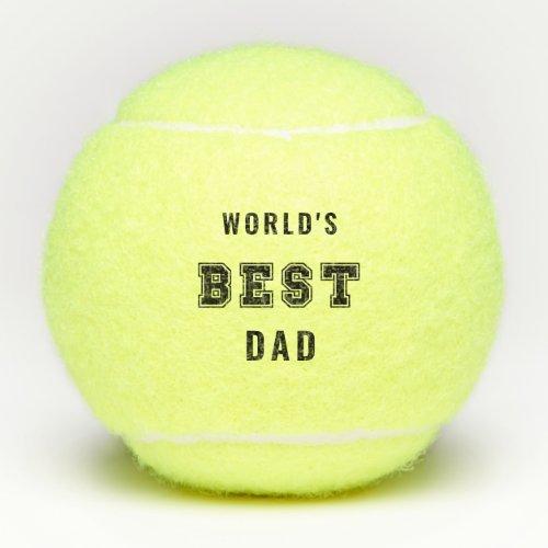 Worlds Best Dad Sports Lettering Monogram Initial Tennis Balls