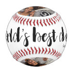 World's Best Dad Two Photo, Year, and Name Baseball World's Best Dad Two Photo, Year, and Name Baseball