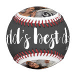 World's Best Dad Two Photo, Year, and Name Baseball World's Best Dad Two Photo, Year, and Name Baseball