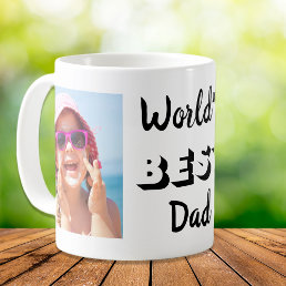 World&#39;s Best Dad Two Photos Personalized Coffee Mug