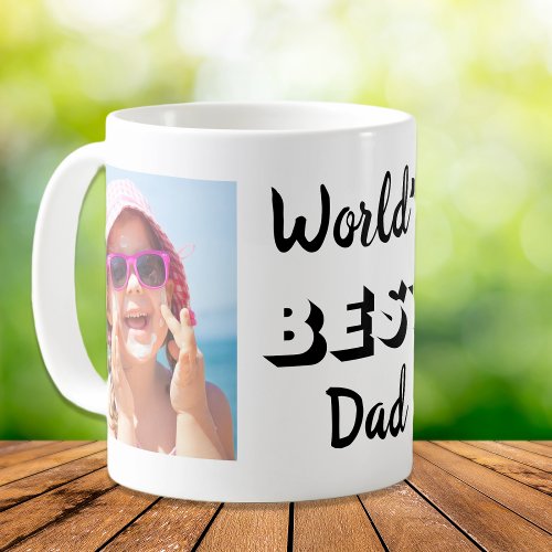 Worlds Best Dad Two Photos Personalized Coffee Mug