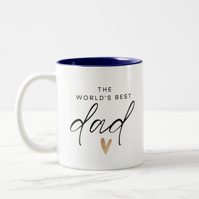 Worlds Best Dad  Two-Tone Coffee Mug (Left)