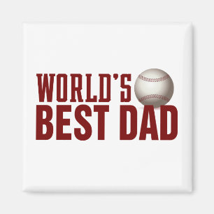 World's Best Dad Typography Baseball Magnet