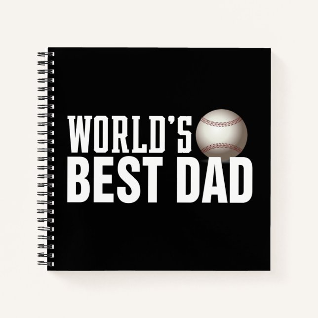 World's Best Dad Typography Baseball | Notebook (Front)