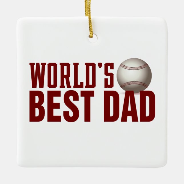 World's Best Dad Typography Baseball | Ornament (Front)