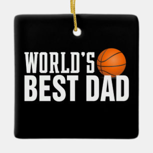 World's Best Dad Typography Basketball   Ornament