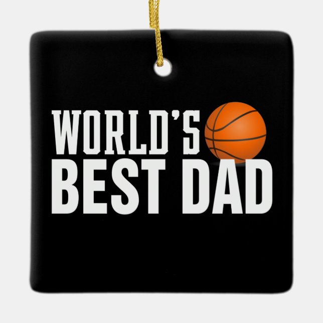 World's Best Dad Typography Basketball | Ornament (Front)