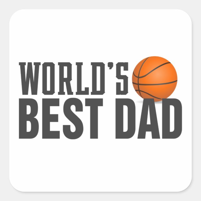 World's Best Dad Typography Basketball | Sticker (Front)
