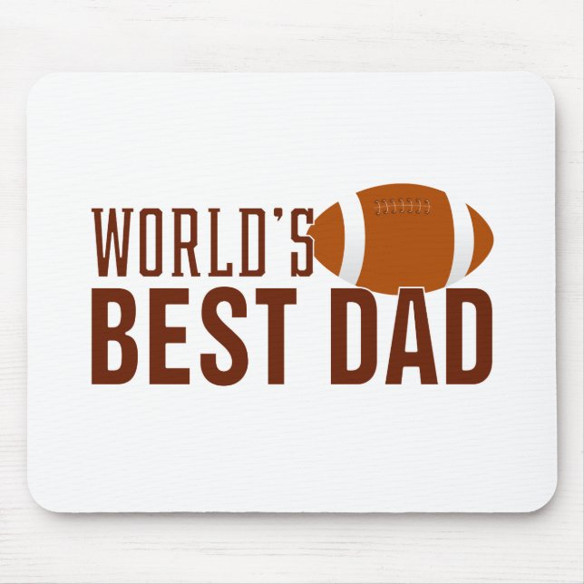 World's Best Dad Typography Football | Mouse Pad (Front)