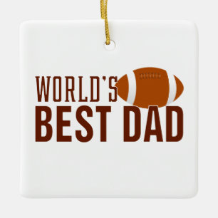 World's Best Dad Typography Football   Ornament
