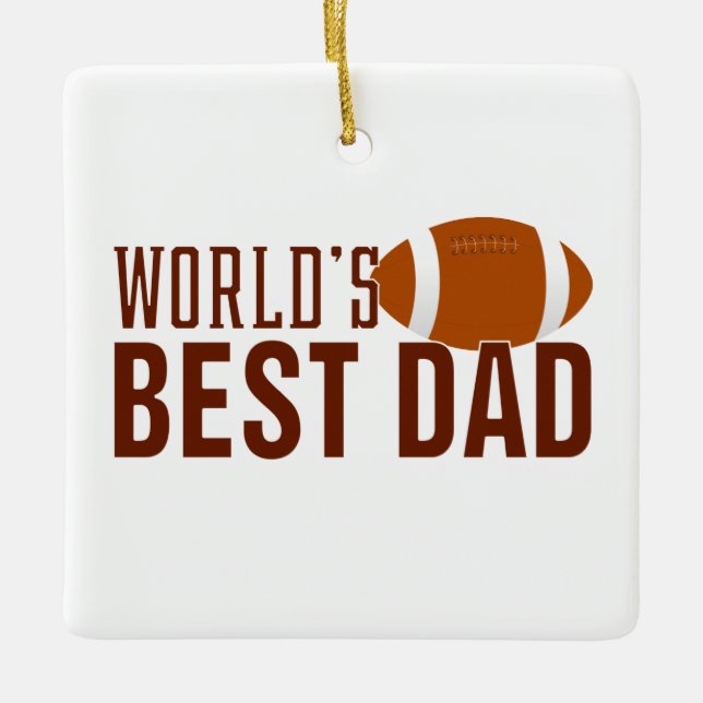 World's Best Dad Typography Football | Ornament (Front)