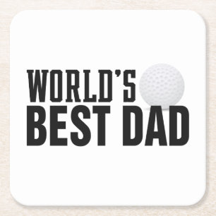 World's Best Dad Typography Golf   Coaster