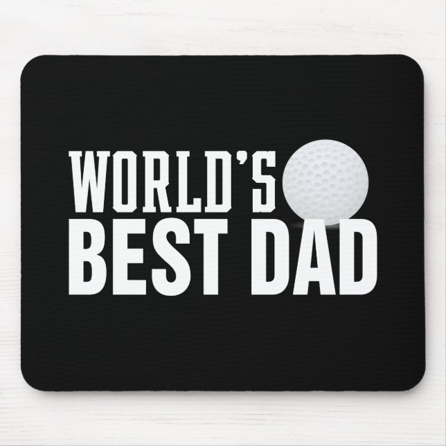 World's Best Dad Typography Golf | Mouse Pad (Front)
