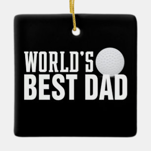 World's Best Dad Typography Golf   Ornament