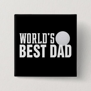 World's Best Dad Typography Golf   Pin Button