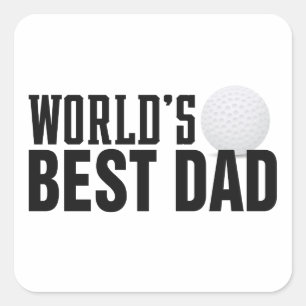 World's Best Dad Typography Golf Sticker