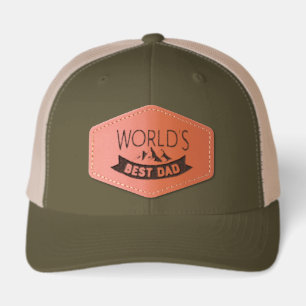 World's Best Dad typography Modern Font Leather Patch Hat