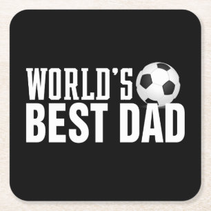 World's Best Dad Typography Soccer   Coaster