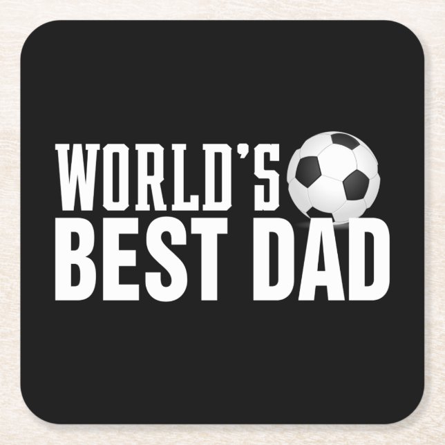 World's Best Dad Typography Soccer | Coaster (Front)