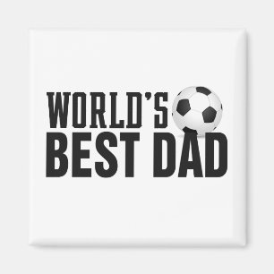 World's Best Dad Typography Soccer   Magnet