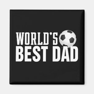 World's Best Dad Typography Soccer   Magnet