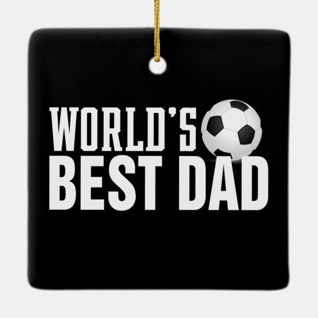 World's Best Dad Typography Soccer | Ornament (Back)