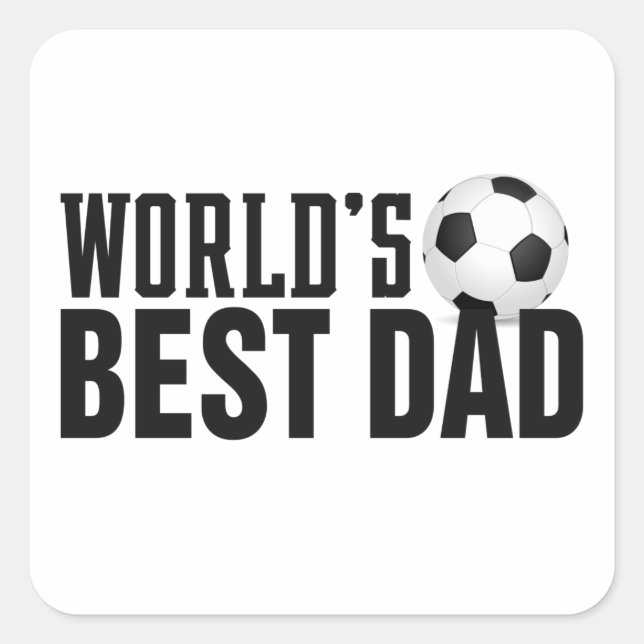 World's Best Dad Typography Soccer | Sticker (Front)