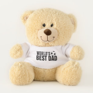 World's Best Dad Typography Soccer Teddy Bear