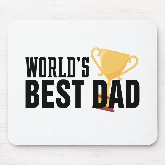 World's Best Dad Typography Trophy | Mouse Pad (Front)