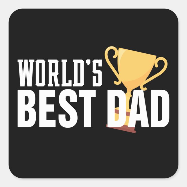 World's Best Dad Typography Trophy | Sticker (Front)