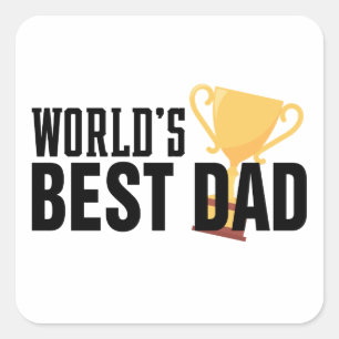 World's Best Dad Typography Trophy   Sticker