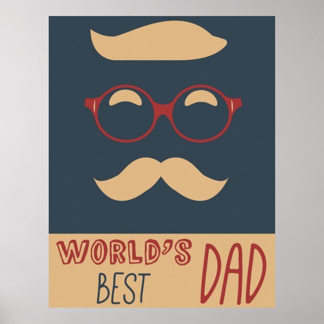 Worlds Best Dad vintage poster (Front)